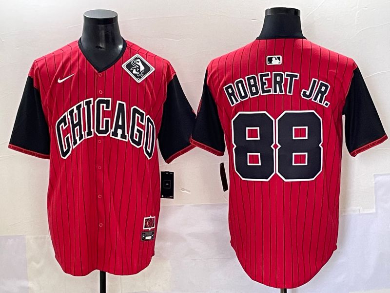 Men 2025 Chicago White Sox #88 Robert jr Red Joint Name Nike MLB Jersey style 103